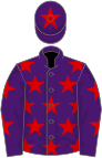 Purple, red stars, purple cap, red star