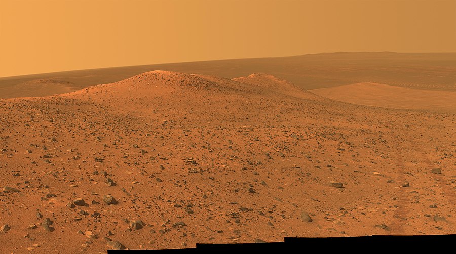 Wdowiak Ridge on the North-Western rim of Endeavour crater.MER-B recorded this panorama on Sept. 17, 2014 (Sol 3,786) PIA18614.jpg