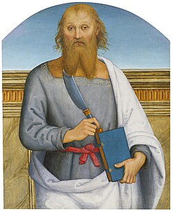 Szent Bertalan. (Pietro Perugino festménye, 1510 k.)