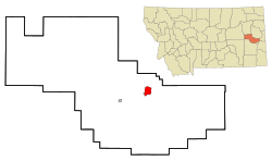 Location of Fallon, Montana