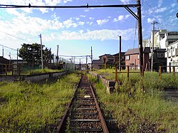 焼鮒駅の跡地。ときめき駅側を望む。（2007年9月23日）