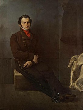 Portrait du comte Arese en prison, 1828.