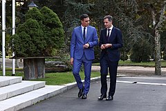 スペインのペドロ・サンチェス首相と（2021年10月18日）