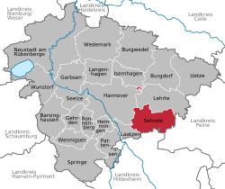 Elhelyezkedése Region Hannover térképén