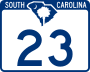 South Carolina Highway 23 marker