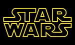 Le logo de Star Wars tel qu'il apparaît en introduction des films et sur de nombreux produits dérivés.