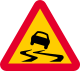 Swedish slippery pavement sign.
