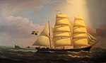 Den svenska barken Iona vid Fastnet Rock utanför Irlands kust, 1888