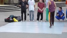 File:The guys break dancing in the street near the mall.webm