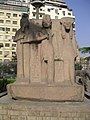 Colossal triad representing Ptah-Ramses II-Sekhmet – Gardens of the Egyptian Museum of Cairo