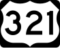 U.S. Route 321 marker