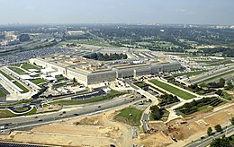View of Arlington with the skylines of Bailey's Crossroads, Ballston, and Courthouse in the background US Navy 030926-F-2828D-062 This aerial view of the river entrance of the Pentagon shows some of the ongoing renovation that will continue for several more years.jpg