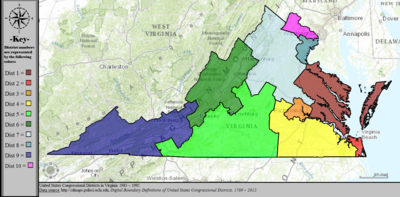Округа Конгресса США в Вирджинии, 1983 - 1992 гг.