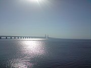 The Öresund Bridge between Malmö and Copenhagen in Denmark.