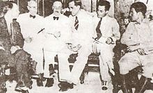 The Pentarchy of 1933. Fulgencio Batista, who controlled the armed forces, appears at far right 1933-Pentarchy w Batista.jpg