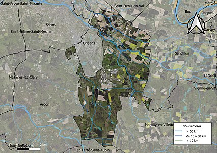 Carte orthophotographique de la commune en 2016.