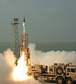 The first test launch of the Advanced Air Defence missile in 2007. India is one of the only few countries to have successfully carried out missile interception test.[2]