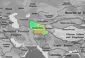 Кидаритское царство около 400 г.