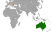 Location map for Australia and Romania.