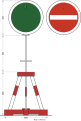 Bild 53 Signalscheiben auf Drehgestellen zur Verkehrsregelung bei halbseitigen Sperrungen