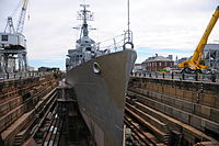 Cassin Young in drydock