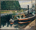 Camille Pissarro: Barges at Pontoise