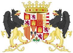 Escudo de Ferran Fernando II de Aragão, 1513-1516 (com suporte)