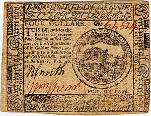 Continental Currency $4 banknote obverse (February 26, 1777).jpg