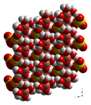 硫酸銅(II)五水和物結晶の空間充填モデル