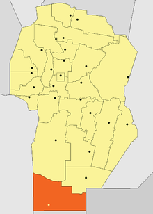 Location o General Roca Depairtment in Córdoba Province