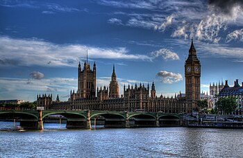 An HDR image of Parliament and Westminster Bridge