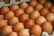 Eggs are a source of vitamin B12 for vegetarians. Huehnereier 2989.jpg