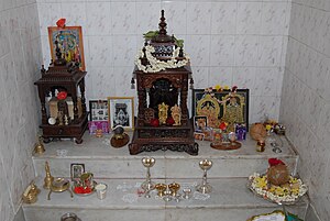 English: Pooja room in an Indian home