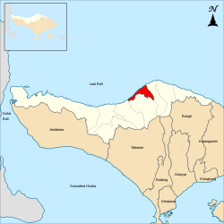 Peta kecamatan Buléléng ring Kabupatén Buléléng, Bali