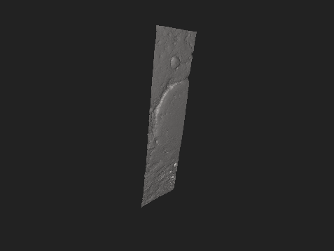 Modèle 3D du site d'atterrissage de Mars 2020, le cratère de Jezero.