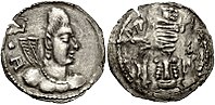 Coin of younger Khingila, circa 440-490 CE.[5]