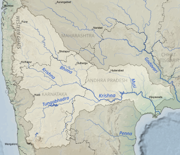 Drainage basin of the Krishna in the South Indian Peninsula