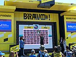 Podium du classement de la meilleure combative de La course by Le Tour de France 2019 à Pau avec le Prix antargaz : Amanda Spratt