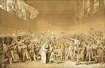 Ballhuseiden i nasjonal-forsamlinga den 20. juni 1789. Måleri av Jacques-Louis David.