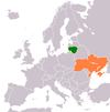 نقشهٔ موقعیت اوکراین و لیتوانی.