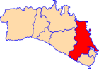 Localización de Mahón en Menorca