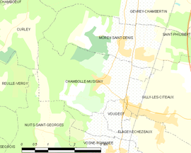 Mapa obce Chambolle-Musigny