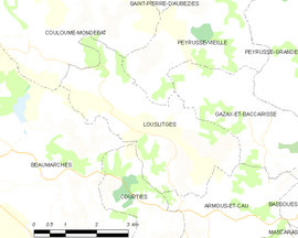 Mapa obce Louslitges