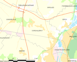 Mapa obce Corquilleroy