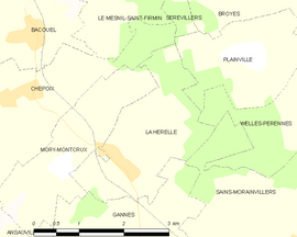 Mapa obce La Hérelle
