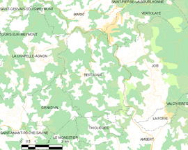 Mapa obce Bertignat