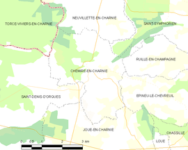 Mapa obce Chemiré-en-Charnie