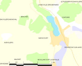 Mapa obce Hargicourt