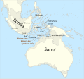 Image 12Map showing the combined landmass of Sahul formed during Pleistocene glacations (from New Guinea)