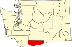 map of Washington highlighting Klickitat County